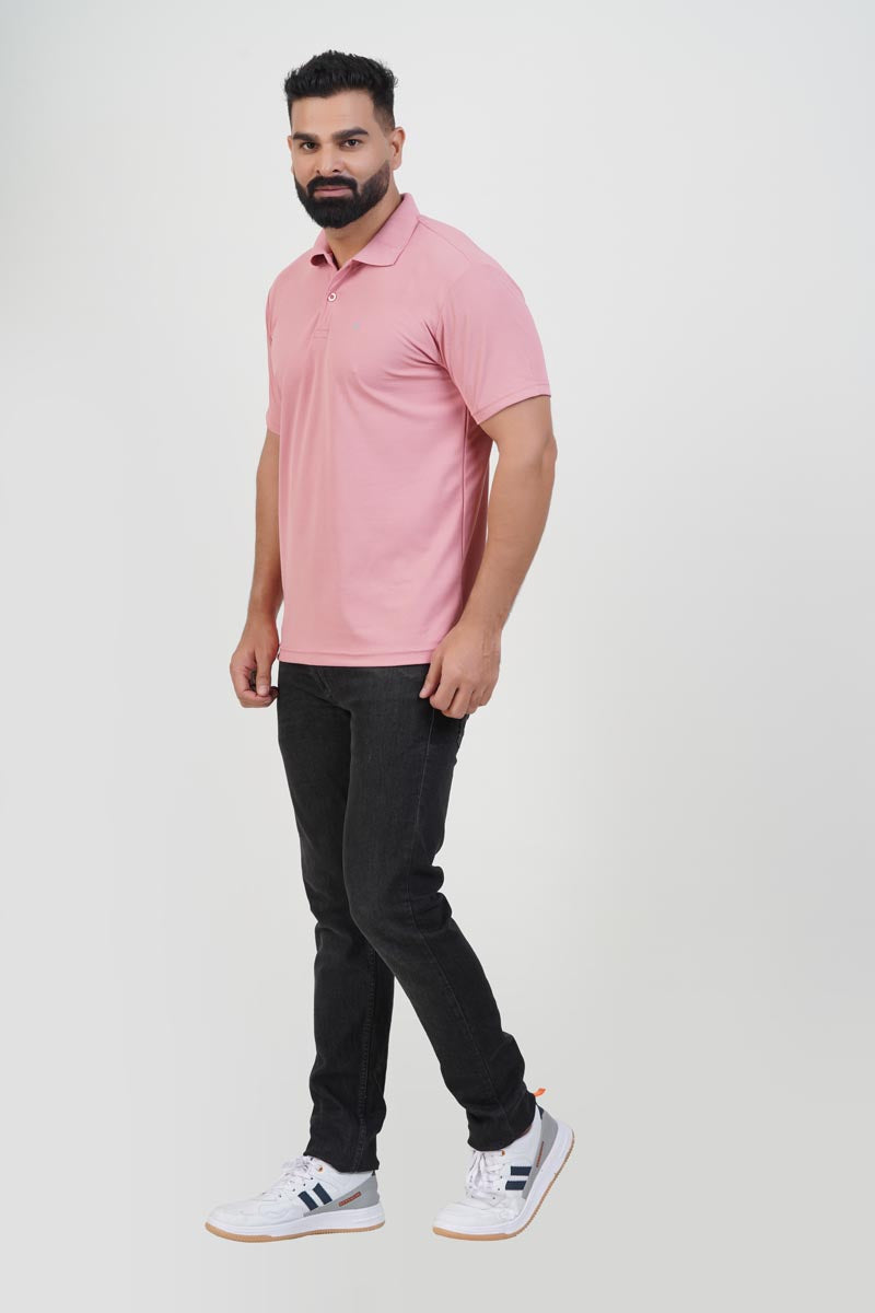 ZEST Men’s Premium Polo T-Shirt – Rose Pink – Half Sleeve