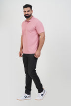 ZEST Men’s Premium Polo T-Shirt – Rose Pink – Half Sleeve
