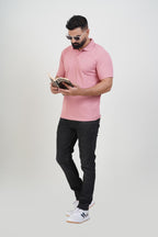 ZEST Men’s Premium Polo T-Shirt – Rose Pink – Half Sleeve