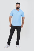 ZEST Men’s Premium Polo T-Shirt – Baby Blue – Half Sleeve