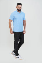 ZEST Men’s Premium Polo T-Shirt – Baby Blue – Half Sleeve