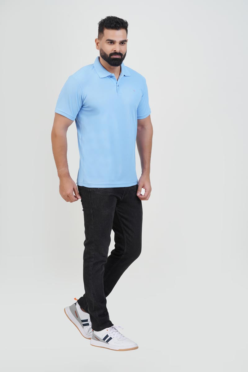 ZEST Men’s Premium Polo T-Shirt – Baby Blue – Half Sleeve