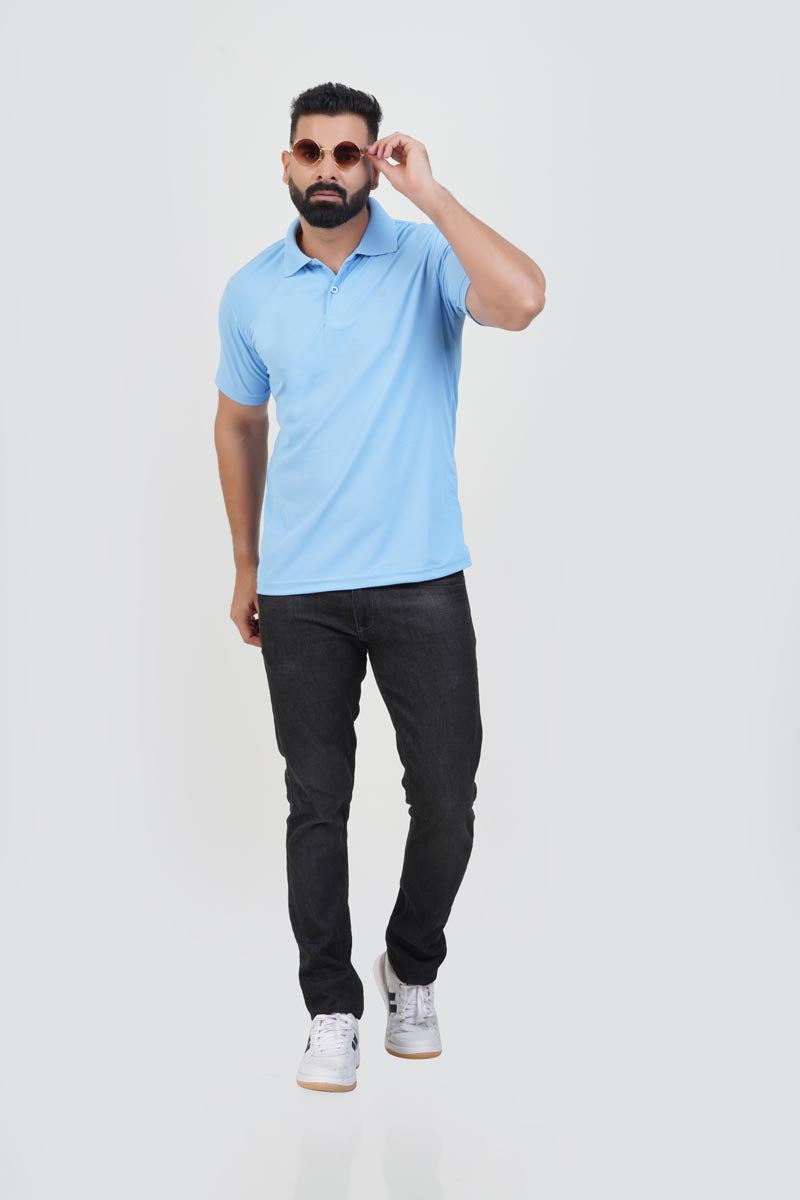 ZEST Men’s Premium Polo T-Shirt – Baby Blue – Half Sleeve