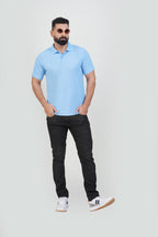 ZEST Men’s Premium Polo T-Shirt – Baby Blue – Half Sleeve