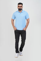 ZEST Men’s Premium Polo T-Shirt – Baby Blue – Half Sleeve