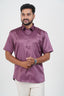 Orgia Men’s Premium Formal Shirt – Plum Purple – Half Sleeve