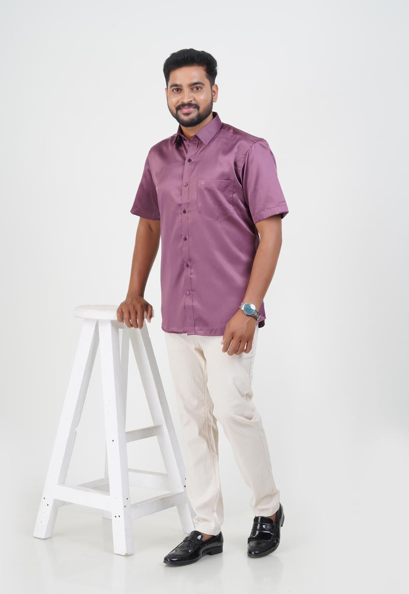 Orgia Men’s Premium Formal Shirt – Plum Purple – 17515