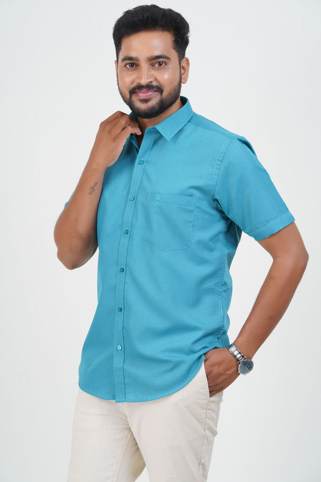 Cool Club Plus Men’s Formal Shirt – Turquoise Blue – 31010 Main Image