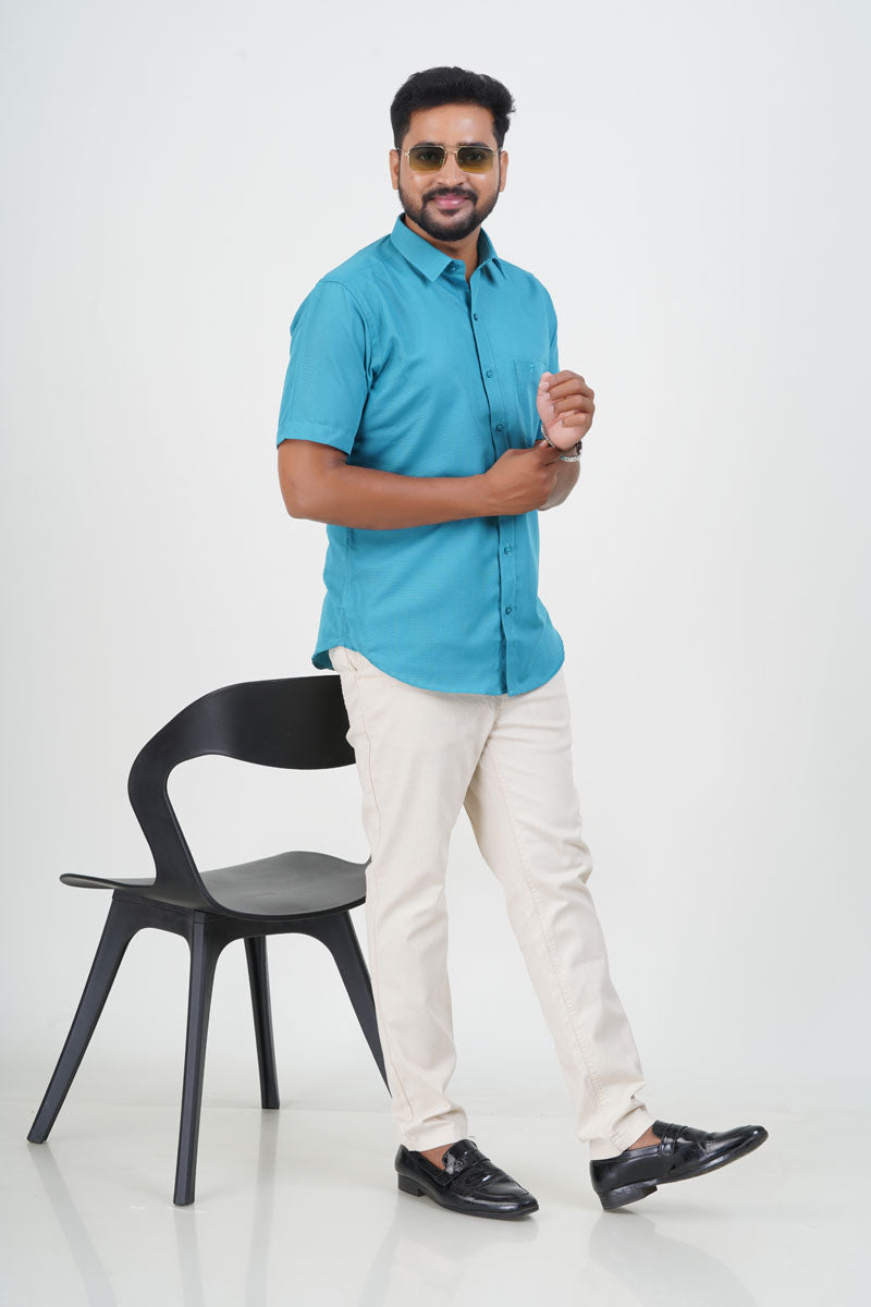 Cool Club Plus Men’s Formal Shirt – Turquoise Blue – 31010