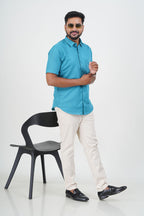 Cool Club Plus Men’s Formal Shirt – Turquoise Blue – 31010