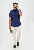 Cool Club Plus Men’s Formal Shirt – Navy Blue  – Half Sleeve