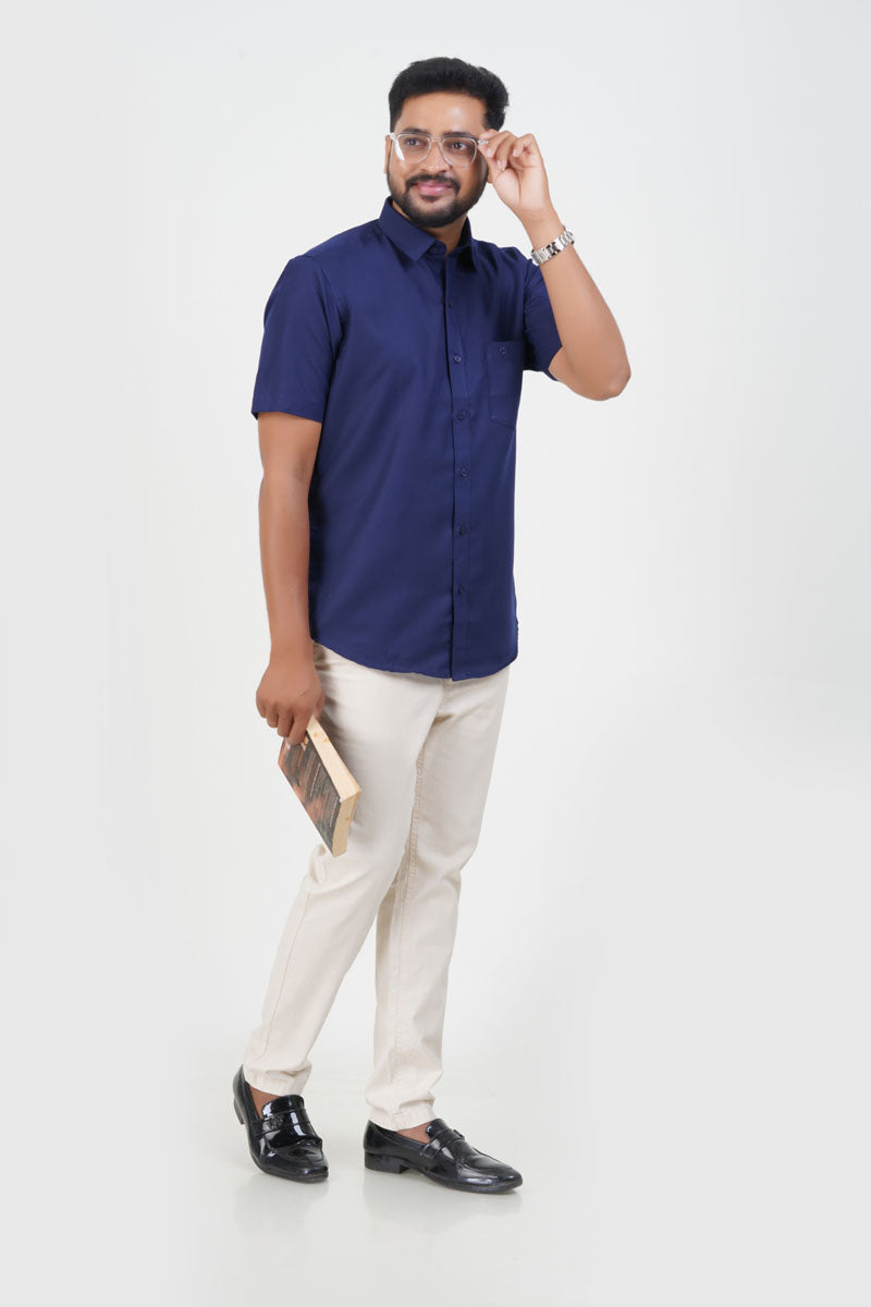 Cool Club Plus Men’s Formal Shirt  – Navy Blue – 31009