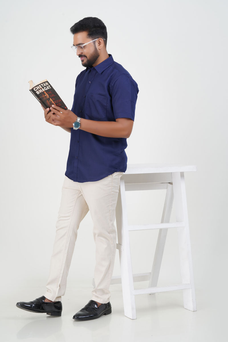 Cool Club Plus Men’s Formal Shirt  – Navy Blue – 31009