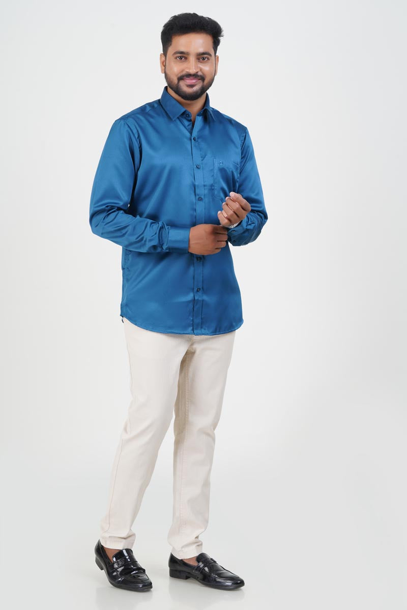 Orgia Men’s Premium Formal Shirt – Royal Blue – Full Sleeve