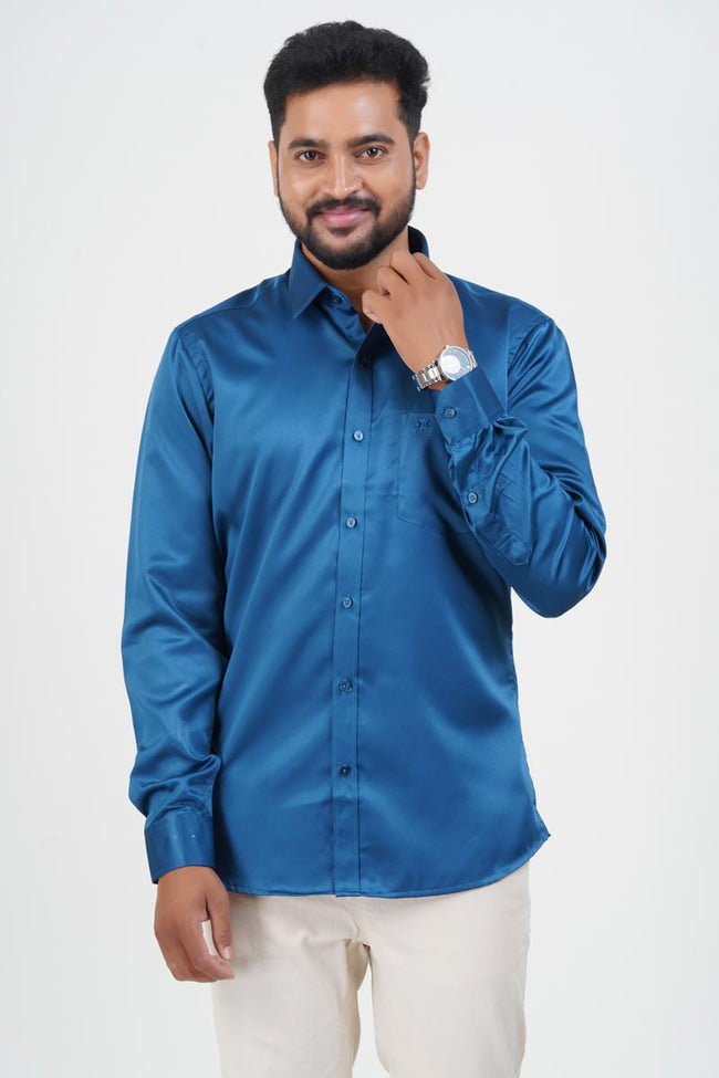 Orgia Men’s Premium Formal Shirt – Royal Blue – Full Sleeve Main Image
