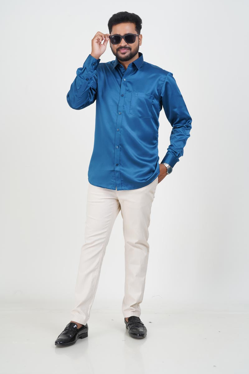 Orgia Men’s Premium Formal Shirt – Royal Blue – Full Sleeve