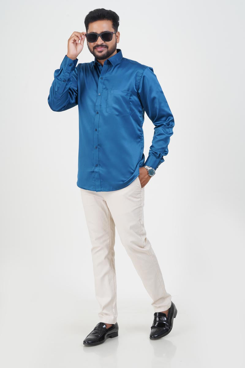 Orgia Men’s Premium Formal Shirt – Royal Blue – Full Sleeve