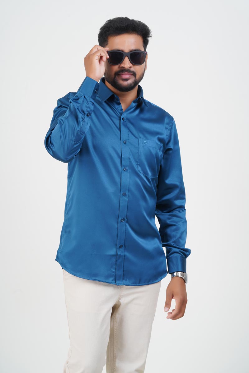 Orgia Men’s Premium Formal Shirt – Royal Blue – Full Sleeve