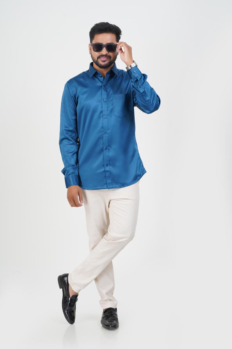 Orgia Men’s Premium Formal Shirt – Royal Blue – Full Sleeve