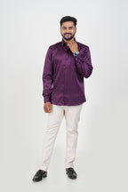 Orgia Men’s Premium Formal Shirt – Wine Purple – Full Sleeve
