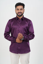 Orgia Men’s Premium Formal Shirt – Wine Purple – Full Sleeve