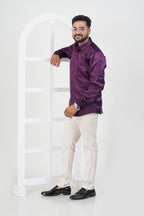 Orgia Men’s Premium Formal Shirt – Wine Purple – Full Sleeve