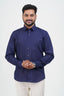 Cool Club Plus Men’s Formal Shirt  – Navy Blue – Full Sleeve