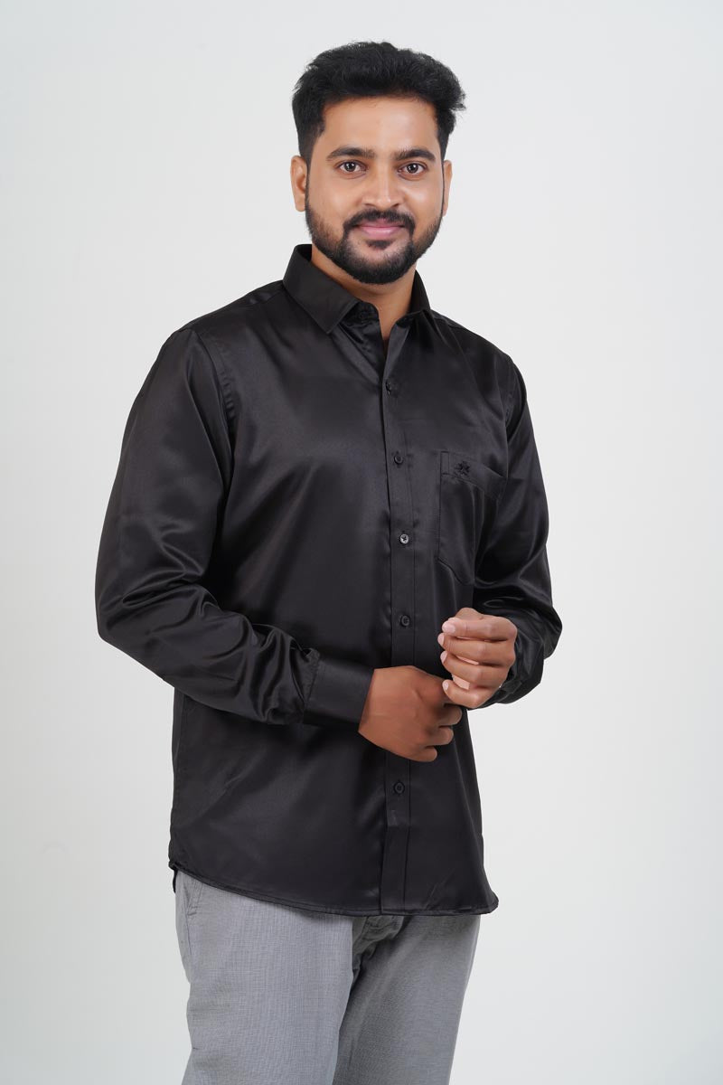 Orgia Men’s Premium Formal Shirt – Classic Black – Full Sleeve