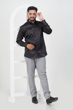 Orgia Men’s Premium Formal Shirt – Classic Black – Full Sleeve