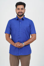 Cool Club Plus Men’s Formal Shirt – Royal Blue – Half Sleeve