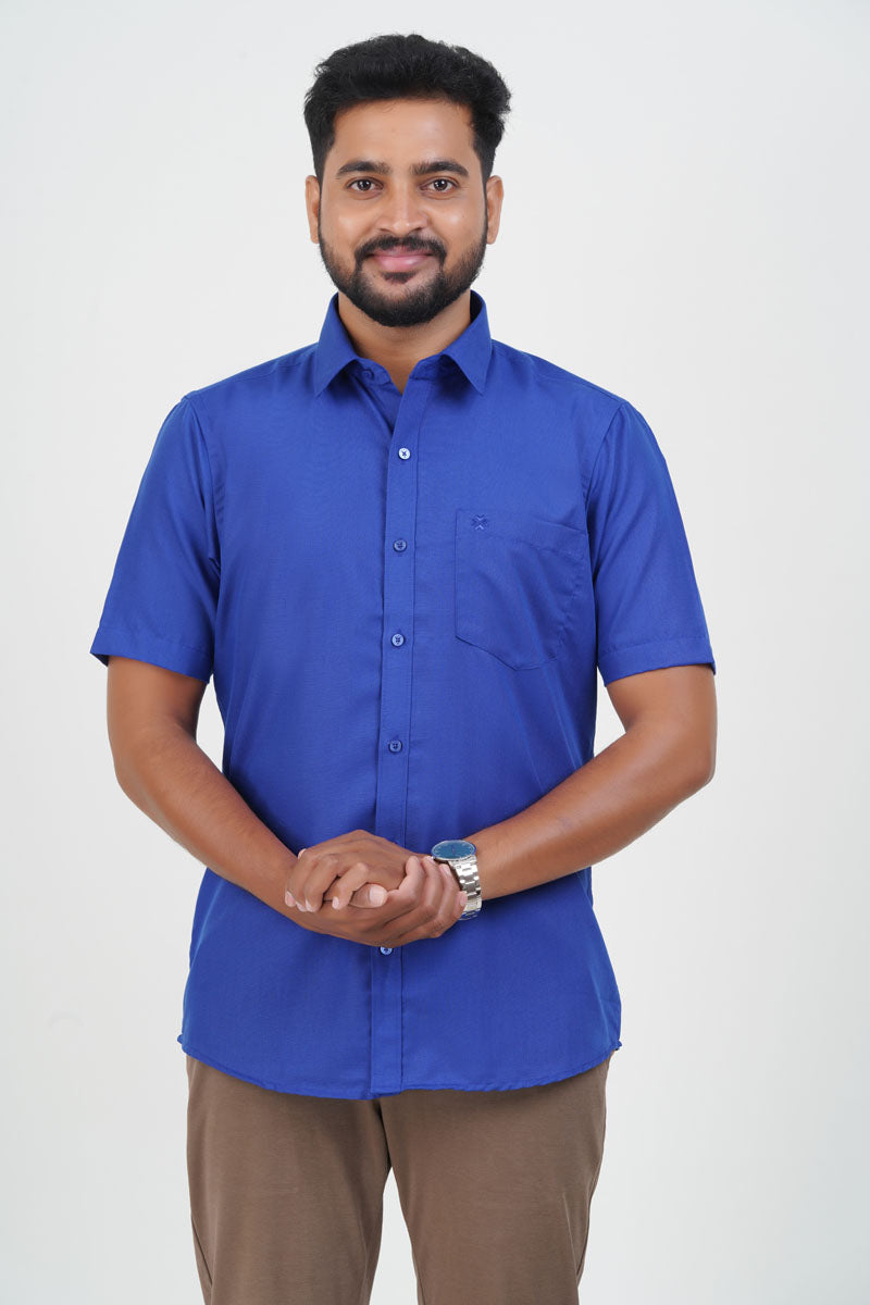 Cool Club Plus Men’s Formal Shirt – Royal Blue – Half Sleeve