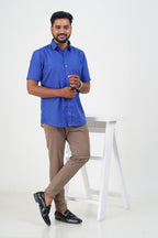 Cool Club Plus Men’s Formal Shirt – Royal Blue – Half Sleeve