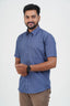 Cool Club Plus Men’s Formal Shirt – Steel Blue – Half Sleeve