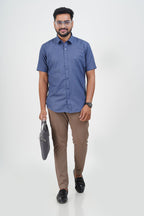 Cool Club Plus Men’s Formal Shirt – Steel Blue – 31033