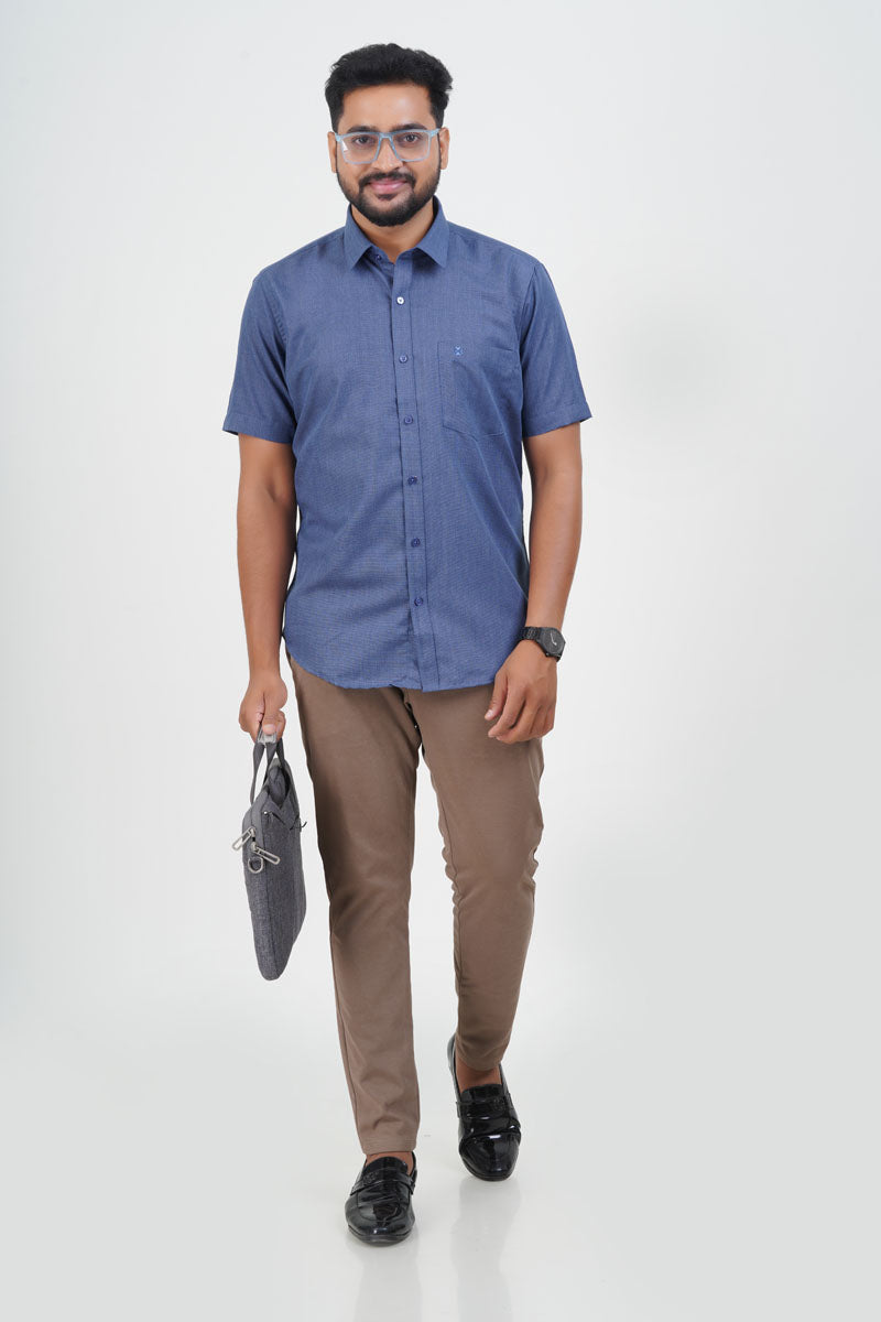 Cool Club Plus Men’s Formal Shirt – Steel Blue – 31033
