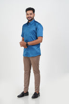 Orgia Men’s Premium Formal Shirt – Royal Blue – Half Sleeve