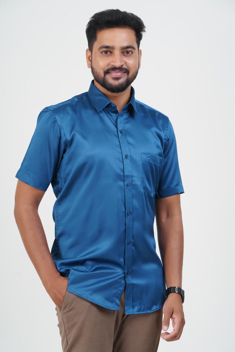 Orgia Men’s Premium Formal Shirt – Royal Blue – 17508-Full Sleeve
