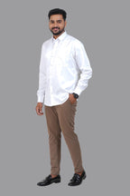 Orgia Men’s Premium Formal Shirt – Pure White – Full Sleeve