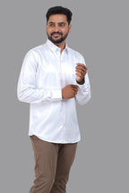 Orgia Men’s Premium Formal Shirt – Pure White – Full Sleeve