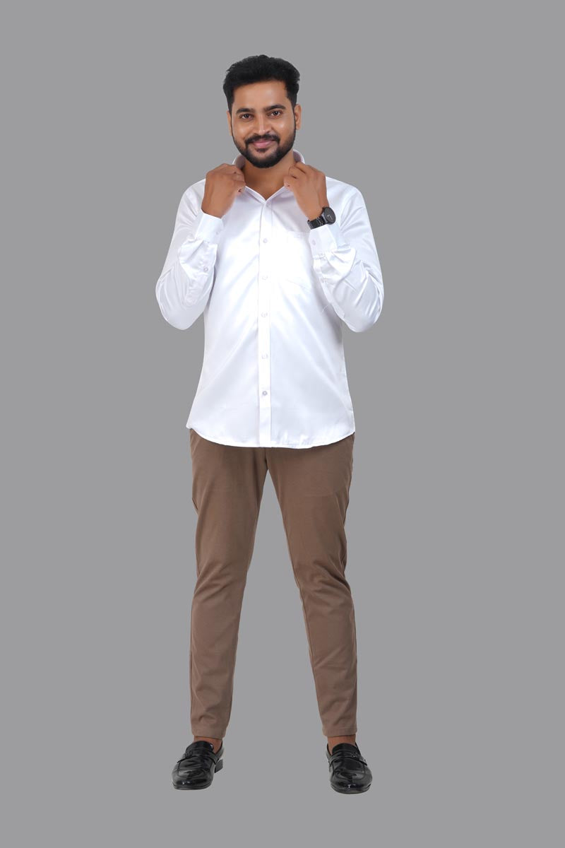 Orgia Men’s Premium Formal Shirt – Pure White – Full Sleeve