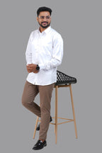 Orgia Men’s Premium Formal Shirt – Pure White – Full Sleeve