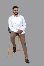 Orgia Men’s Premium Formal Shirt – Pure White – Full Sleeve
