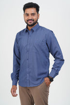 Cool Club Plus Men’s Formal Shirt – Steel Blue – Full Sleeve