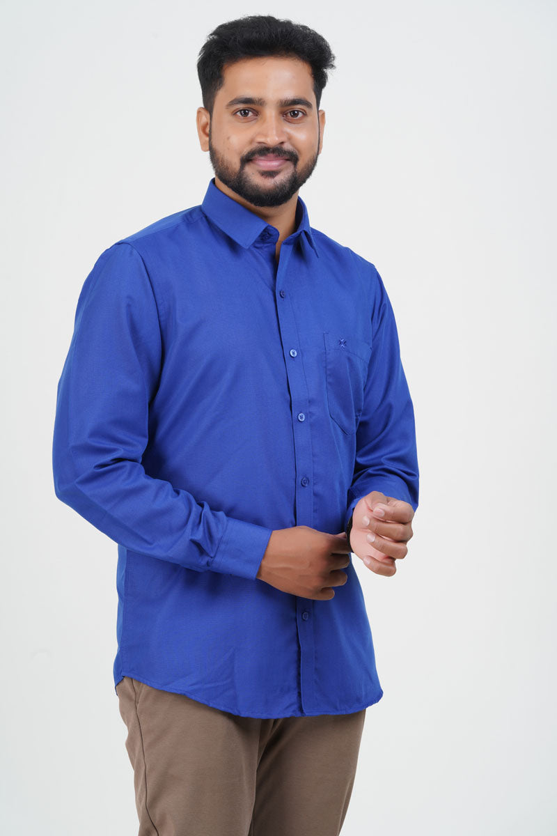 Cool Club Plus Men’s Formal Shirt – Royal Blue – Full Sleeve