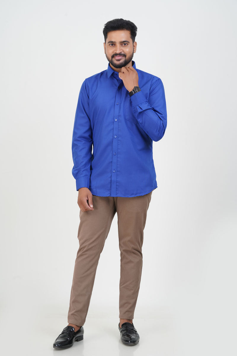 Cool Club Plus Men’s Formal Shirt – Royal Blue – Full Sleeve