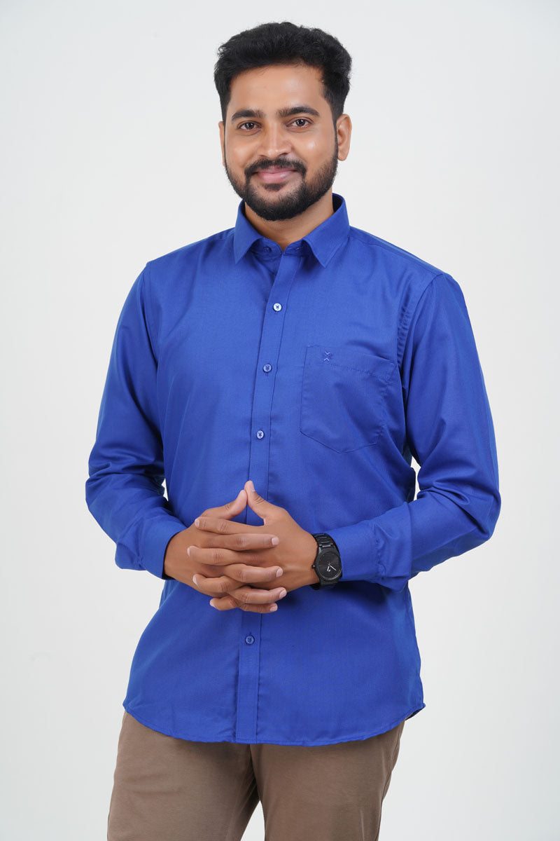 Cool Club Plus Men’s Formal Shirt – Royal Blue – Full Sleeve