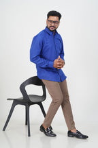 Cool Club Plus Men’s Formal Shirt – Royal Blue – Full Sleeve