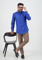Cool Club Plus Men’s Formal Shirt – Royal Blue – Full Sleeve