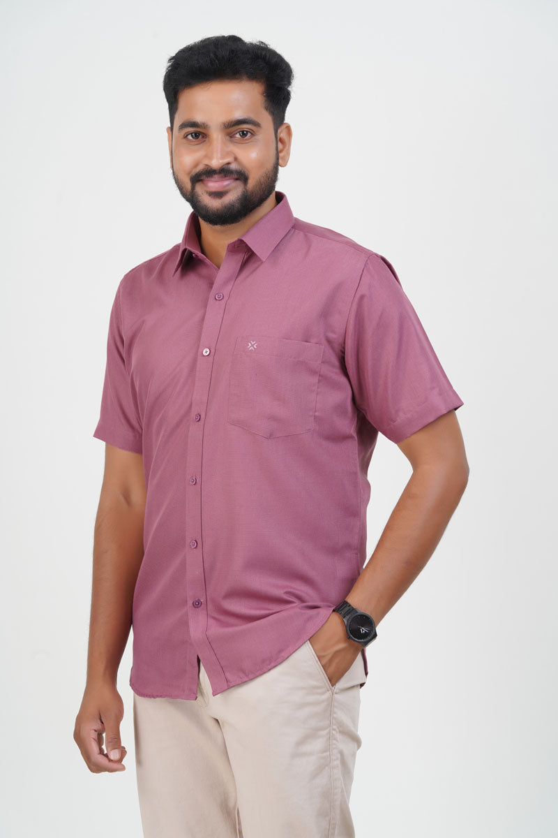 Cool Club Plus Men’s Formal Shirt – Dusty Rose – Half Sleeve
