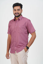 Cool Club Plus Men’s Formal Shirt – Dusty Rose – Half Sleeve